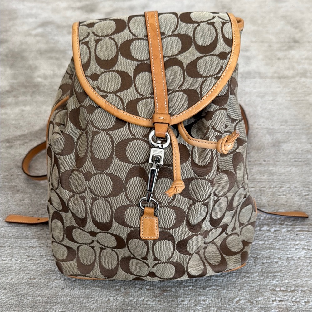 Coach Signature Brown Backpack